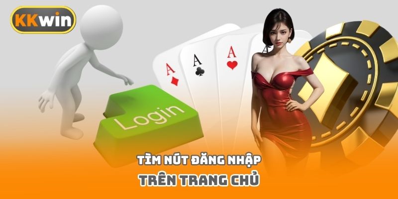 Tìm nút đăng nhập trên trang chủ